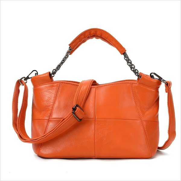 Leather women's chain shoulder bag