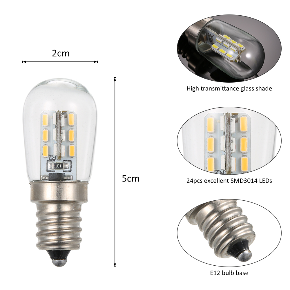 Refrigerator Light Bulb E12 LED Bulb Lighting Mini Lamp AC110V/220V Bright Indoor Lamp Fridge Freezer Chandeliers Lighting