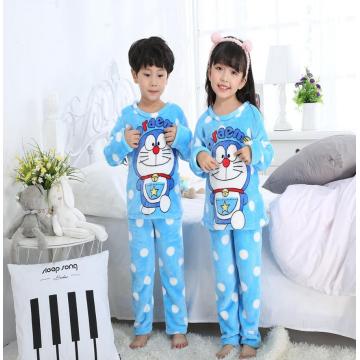 2020 Xmas Winter Children Fleece Pajamas Warm Flannel Sleepwear Girl Loungewear Coral Kids pijamas Homewear Boys Pyjama Hot Sell
