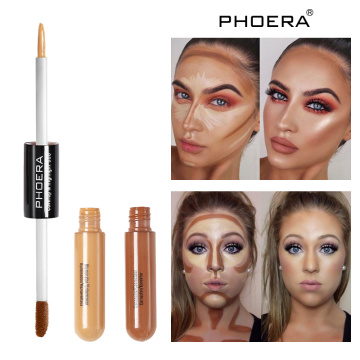 PHOER Brighten Skin Color Double Head Concealer Liquid 5 Color Long Oil Control Liquid Foundation TSLM2