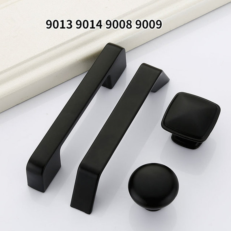 Black Handles for Furniture Cabinet Knobs and Kitchen Handles Drawer Knobs Cabinet Pulls Cupboard Handles Knobs aluminium alloy