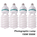 High Quality 150W E27 5500K CFL Photography Lighting Video Bulb Daylight Balanced Energy Saving fluorescent Lamp photo studio