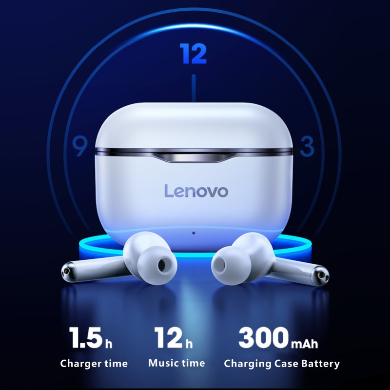 New Original Lenovo LP1 Wireless Bluetooth Headset V5.0 Touch Earphone Stereo 300mAh Durable Battery IPX4 Waterproof