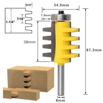 8mm Shank T Type Router Bit Wood Working Tenon Milling Cutter Tool Drilling T Groove Milling Cutter DIY Woodworking Accessories