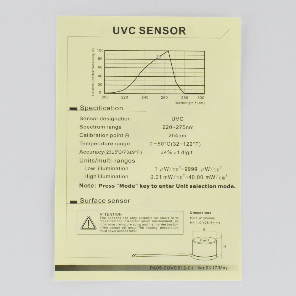 SENTRY ST-512 UVC UltraViolet Meter measure ultraviolet light radiation UV Meters Lux Meter
