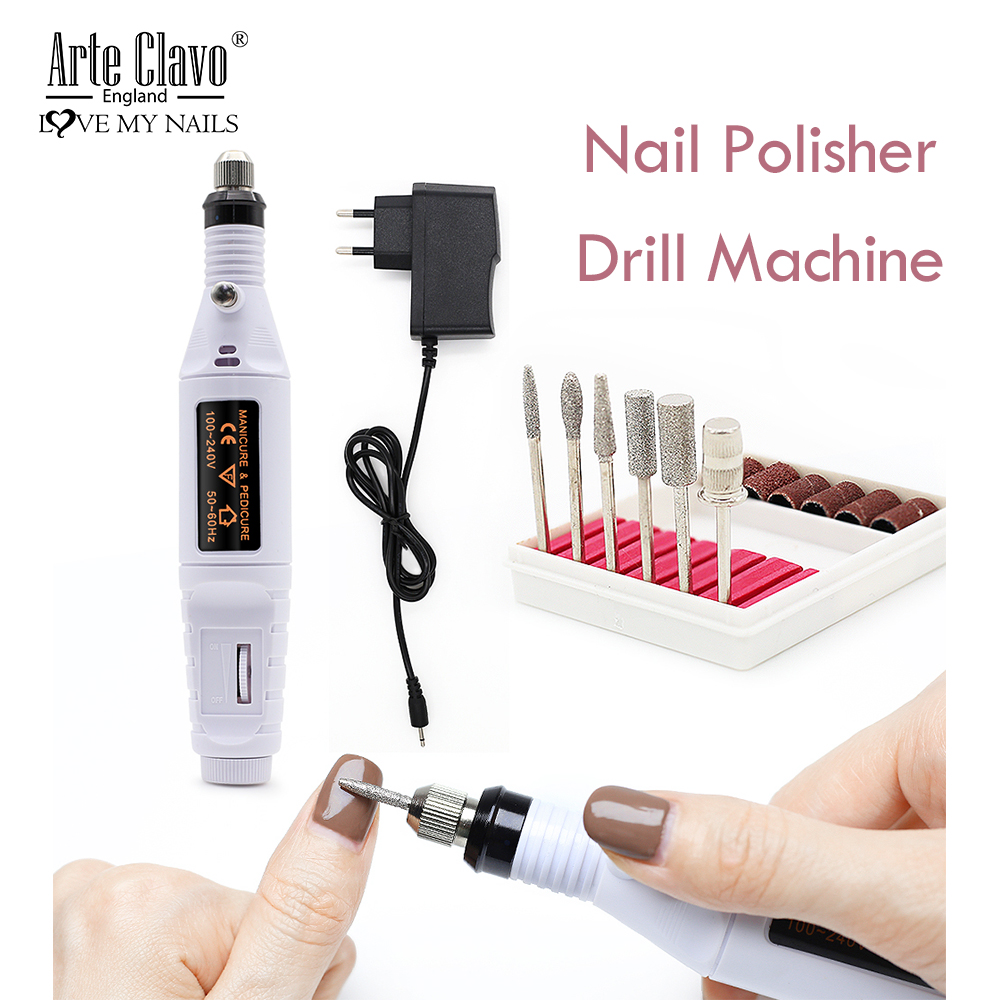 Arte Clavo Professional Electric Nail Drill Machine Manicure Safety Nail Art Pen Pedicure Polishing Nail File Nail Art Tool 1pcs