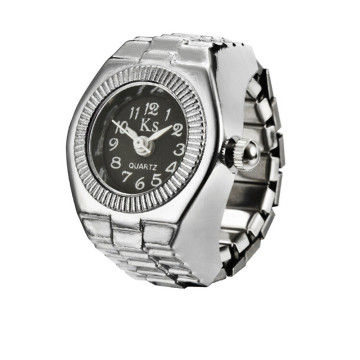 Fashion Women Watch Small Dial Quartz Analog Watch Steel Cool Elastic Quartz Finger Ring Watch Женские кольцевые часы #G955