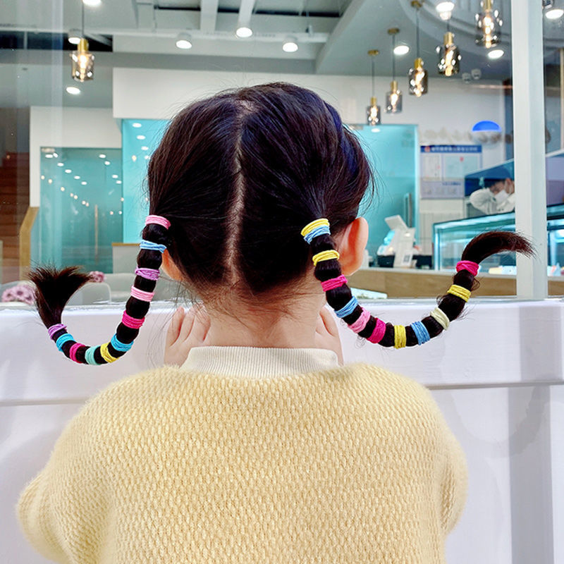 200/500pcs/Bag Girls Cute Colorful Basic Elastic Hair Bands Ponytail Holder Children Scrunchie Rubber Band Kids Hair Accessories