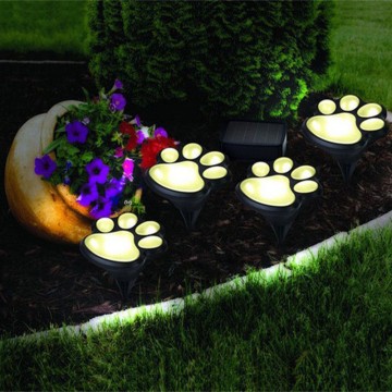 Solar Cat Animal Paw Print Lights 4pcs LED Solar Lamps Outdoors street lamp LED Path Decorative Lighting Footprints Lamp