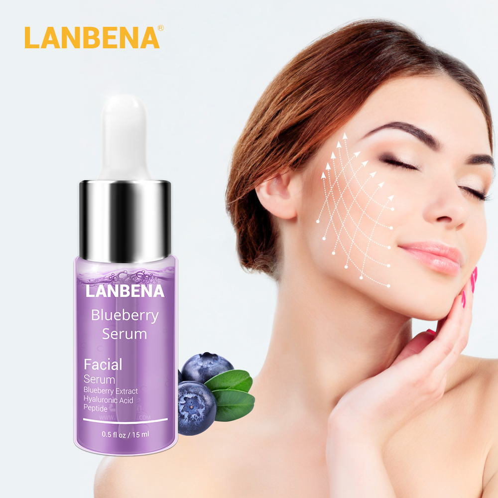 LANBENA Blueberry Hyaluronic Acid Serum Essence Oil Moisturizing Reduces Fine lines Whitening Anti-Aging Anti Wrinkle Skin Care