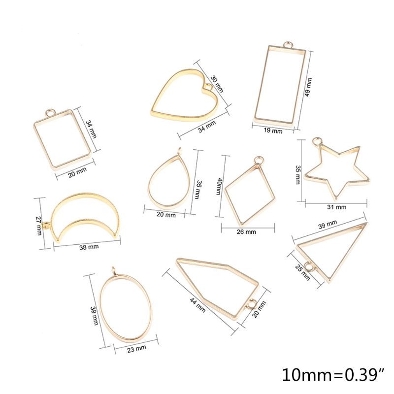 30Pcs Geometric Shape Metal Frame Set DIY Epoxy Resin UV Crystal Silicone Molds