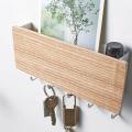 New Wall Hanging Type Wooden Decorative Wall Shelf Sundries Storage Box Prateleira Hanger Organizer Key Rack Wood Wall Shelf