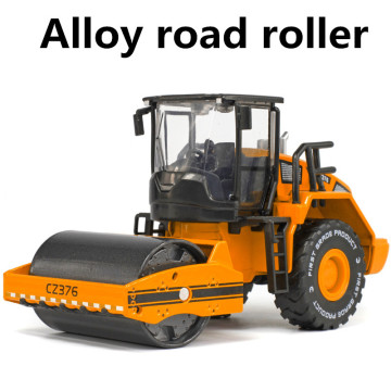 Alloy road roller model, 1:40 children's educational toys construction vehicles, children's favorite gifts, free shipping