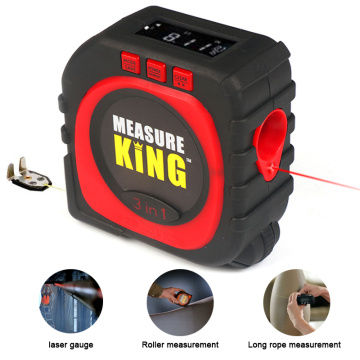 TUNGFULL 3-in-1 King Digita Measuring Laser Level Laser Tape Measure Meter Aluminum Seat Level Instruments Measuring Accessories