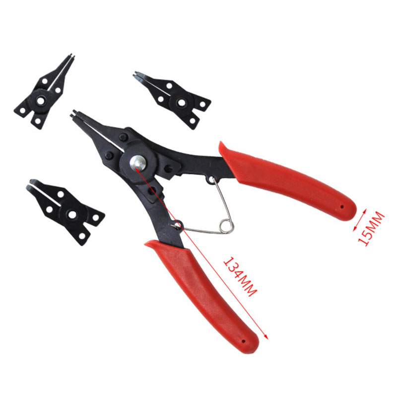 BINOAX 4-in-1 Multifunctional Snap Ring Pliers Interchangable Multi Tools Retaining Clip Circlip Combination