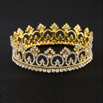 KMVEXO Crystal Vintage Royal Queen King Tiaras Crowns Women Pageant Prom Diadem Hair Ornaments Wedding Hair Jewelry Accessories