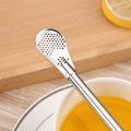 Stainless Steel Drinking Straw Spoon Tea Filter Yerba Mate Tea Straws Reusable Filtered Spoon Tea Tools Drinking Accessories