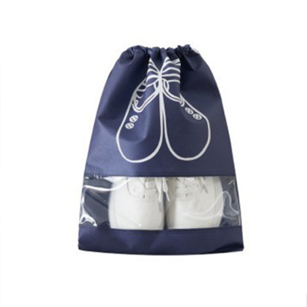 Portable Travel Shoe Bag Zip View Window Drawstring Pouch Waterproof Shoes Bag Shoes Storage Bag saving space waterproof
