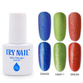 TRY NAIL Holographic Nail Gel Polish Glitter Gold Sand UV LED Gel Lacquer Varnish For Manicure