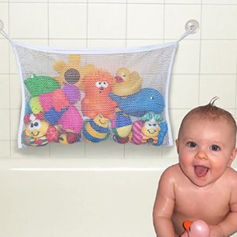 Baby Bathroom Mesh Bag Sucker Design For Bath Toys Bag Baby Kids Toy Storage Mesh Toy Bag Net Infant Bathing Hanging Organizer