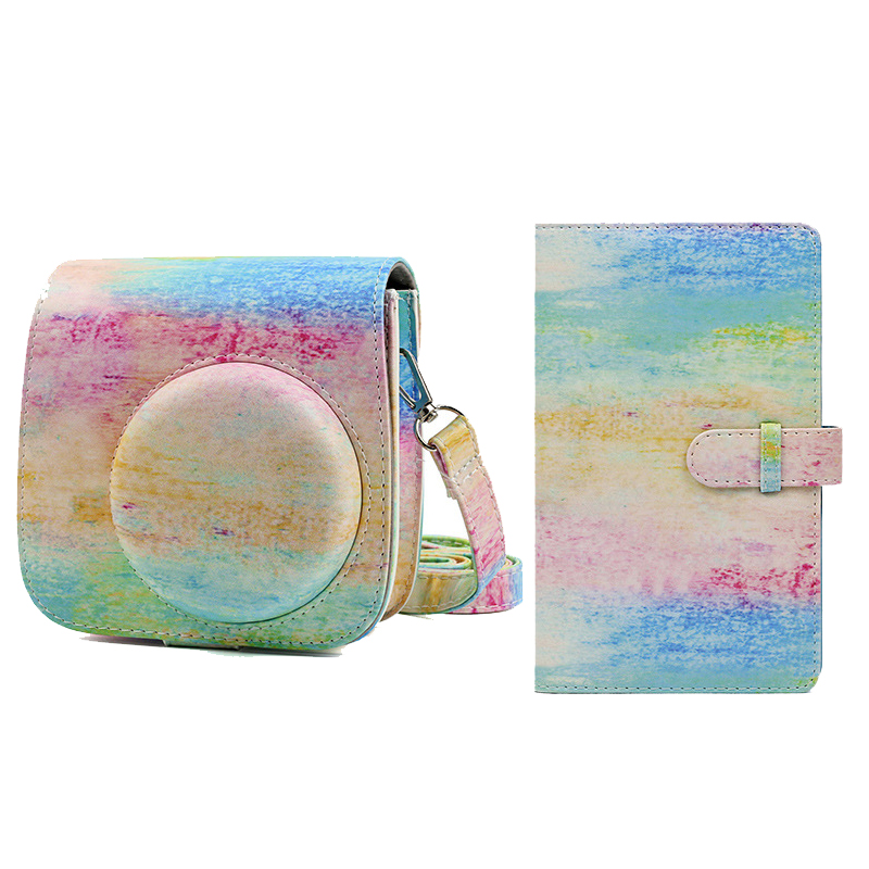 Fujifilm Instax Mini 9 8 8+ Camera Accessory Artist Oil Paint PU Leather Instant Camera Shoulder Bag Protector Cover Case Pouch
