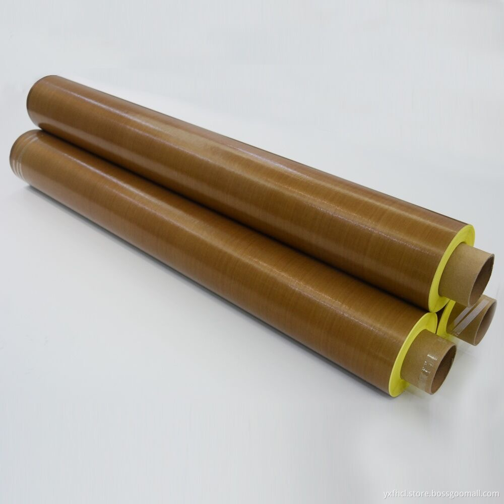 Brown PTFE coated fabric tape with adhesive