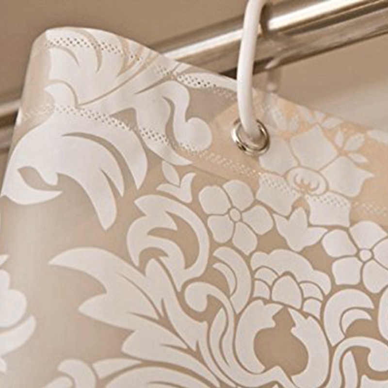 Damask Floral Shower Curtain PEVA Bathroom Curtains Thick Polyester Butterfly Bath Curtain Waterproof Mouldproof Cortina