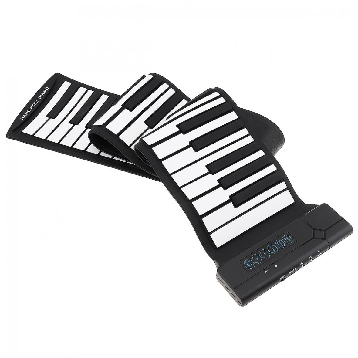 88 Keys USB MIDI Output Roll Up Piano Rechargeable Electronic Portable Silicone Flexible Keyboard Organ with Sustain Pedal