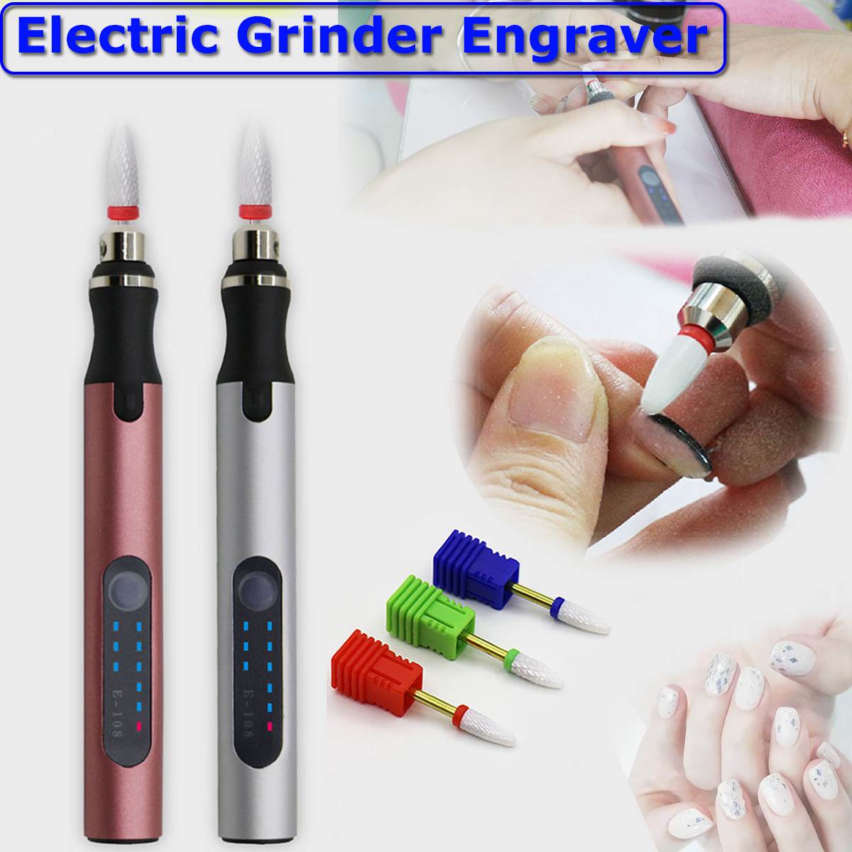 18000RPM DIY Mini Cordless Engraving Pen Rechargeable Wireless Electric Grinder Wood Carving Pen for Nail Art Milling Engraving