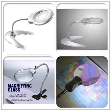 New lighted magnifier clip-on desktop LED desk lamp reading diamond painting tool jewelry magnifying glass metal hose magnifying