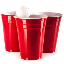 LBER 50Pcs/Set 450Ml Red Disposable Plastic Cup Party Cup Bar Restaurant Supplies Household Items for Home Supplies