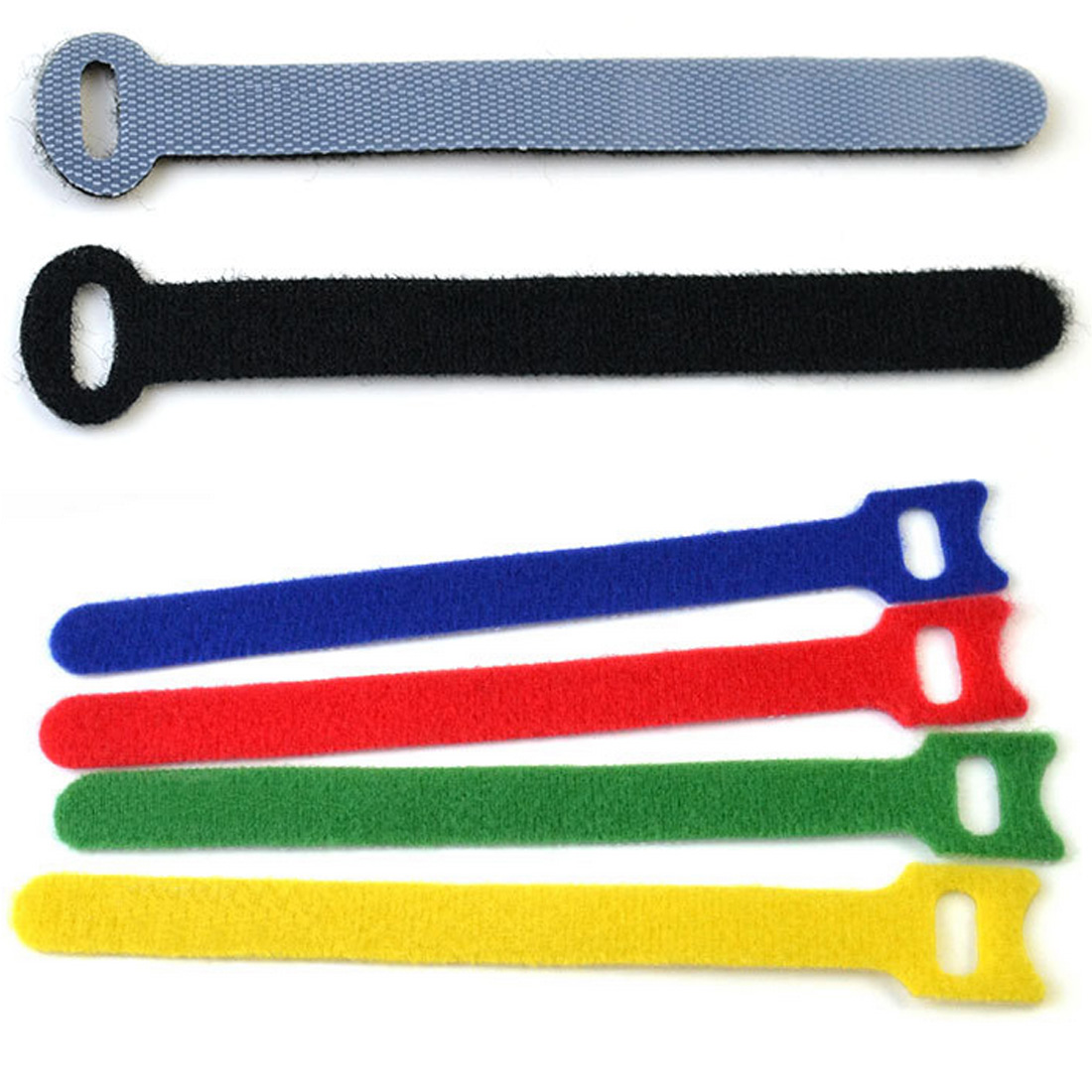 10Pcs Magic Sticky Self Adhesive Hooks Loops Tape Nylon Sticky Cable Ties Wire Strap Cord Wrap Fastening Organizer Management