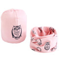 pink owl hat scarf