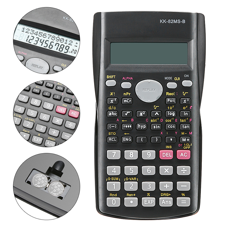 82MS-A Portable Handheld Multifunctional Calculator for Mathematics Teaching Students Function Display Scientific Calculator