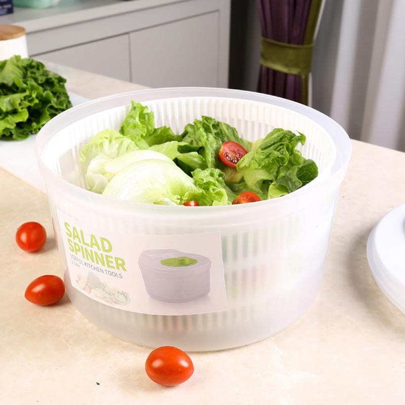 Manual Plastic Vegetable Dehydrator Plastic Big Salad Spinach Leaf Dryer Water Spinner Dryer Drainer Kitchen Salad Accessories