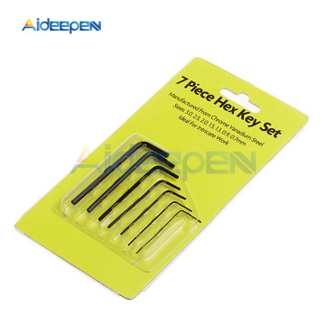 7Pcs 0.7/0.9/1.3/1.5/2/2.5/3mm Hexagon Allen Key Wrench Tools Set Bicycle Repair Tools Hand Repair Tools 0.7MM-3MM