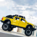 Hot scale 1:32 BIG wheels diecast car Ford Raptor F150 Pickup truck metal model with light sound pull back Off-road vehicle toy