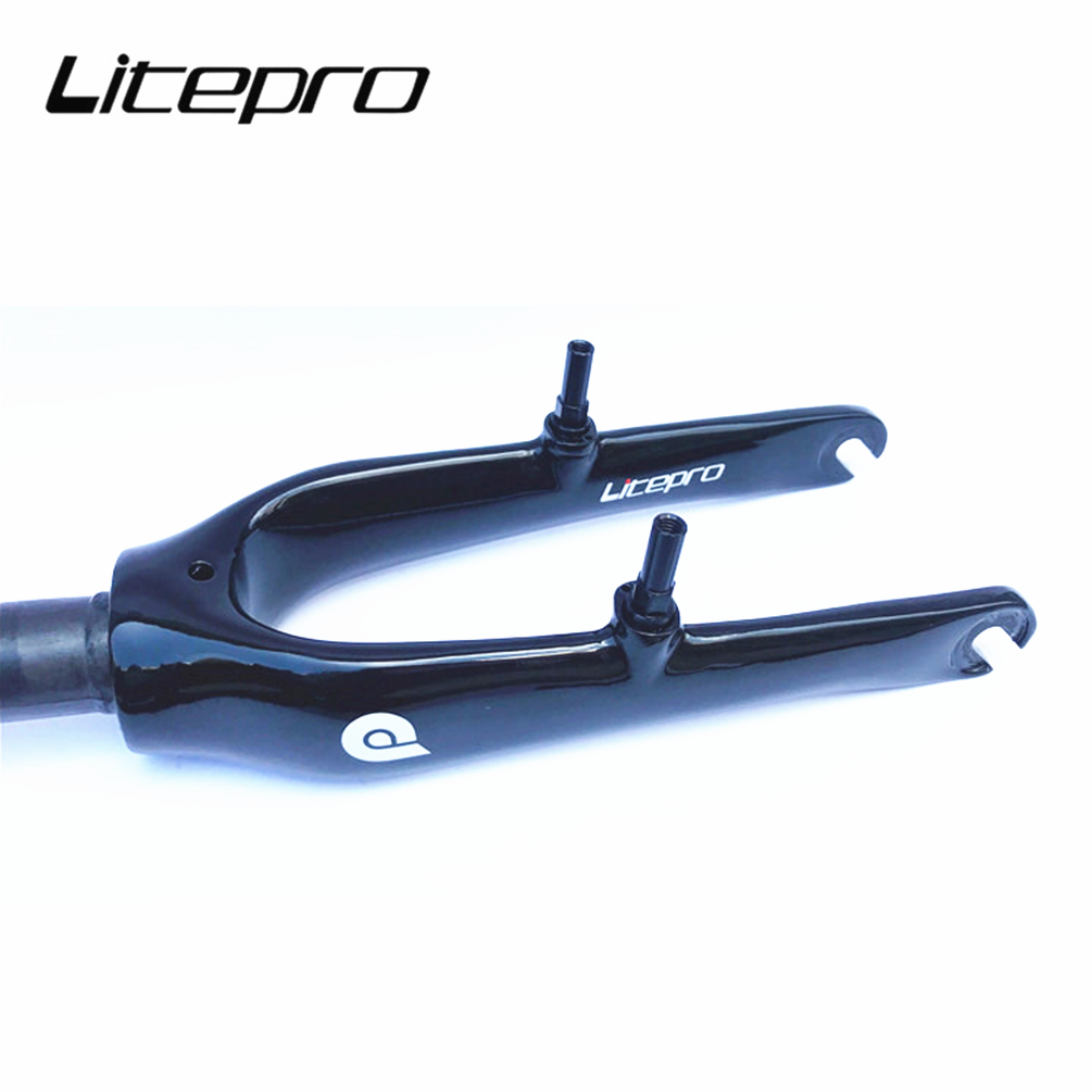 Litepro Bicycle 14 Inch Carbon Fiber Front Fork Open Measurement 74MM Folding Bike K3 Fork Cycling Parts Accessory