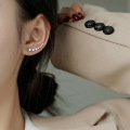 Korean 925 Sterling Silver Wedding Jewelry Fashion Crystal Stud Earrings For Women Pendientes eh746