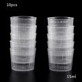 10pc 15ml Clear Plastic Liquid Measuring Cups Graduaeted Laboratory Test Cylinder With Scales For Resin Silicone Mold Tool