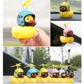Car Duck With Helmet And Broken Wind Small Yellow Duck Helmet For Road Bike Bicycle Accessories With Light & Without Light Duck
