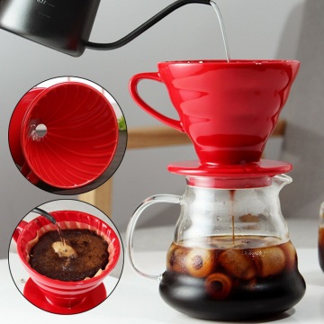 Ceramic Coffee Dripper Engine V60 Style Coffee Drip Filter Cup Permanent Pour Over Coffee Maker Brewer Separate Stand