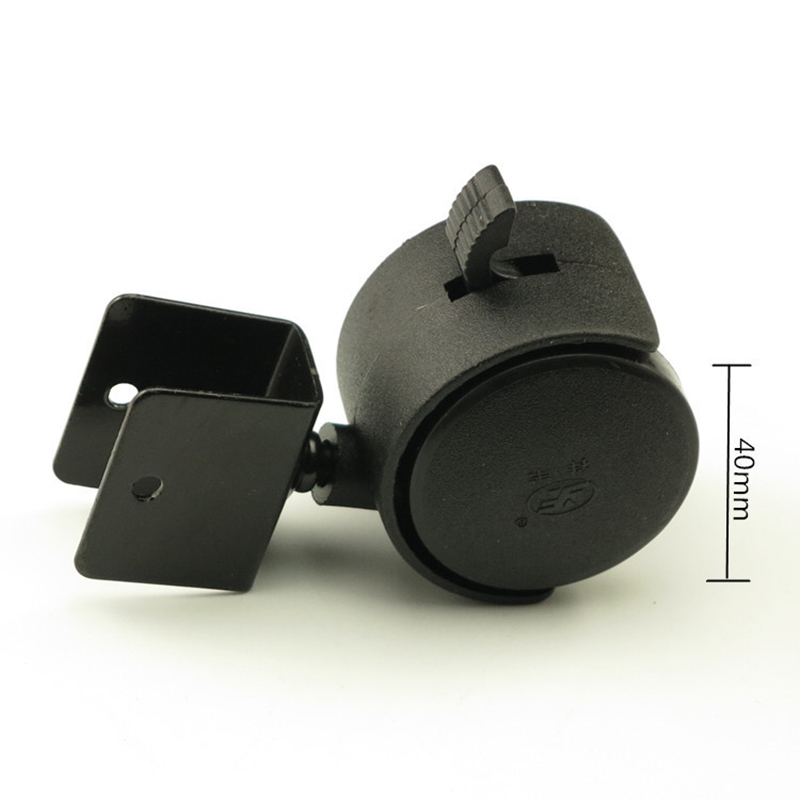 4PCS Black 40mm Replacement Swivel Casters Office Chair Baby Crib Sofa Brake Plastic Rolling Caster Furniture