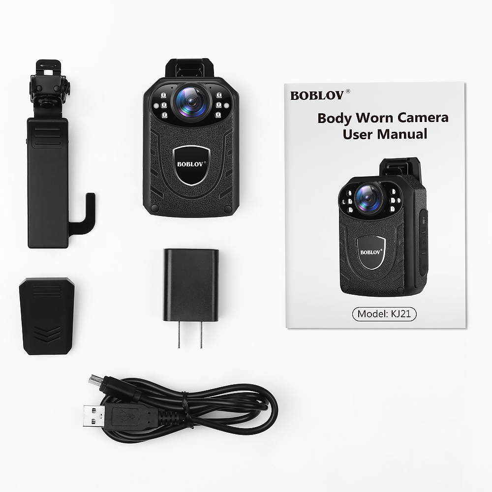 Boblov KJ21 Body Worn Camera HD 1296P DVR Video Recorder Security Cam 170 Degree IR Night Vision Mini Camcorders