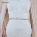 TOPQUEEN S383-G Wedding Dress Belt Gold Rhinestone Belt Bridal Belt Thin Belts Party Belt Women's Belts Luxury Belt Jewelry