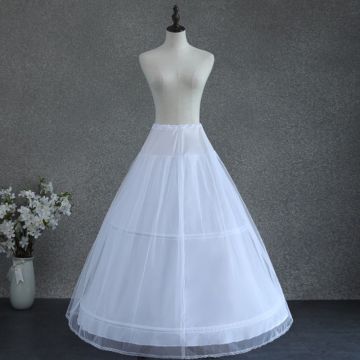 Women White Wedding Petticoat 2 Hoop Double Layer Bridal Crinolines with Tulle Netting Underskirt Half Slips for Ball Gown Dress