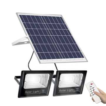 100w200w300w500w One solar Panel with Two solar FloodLights