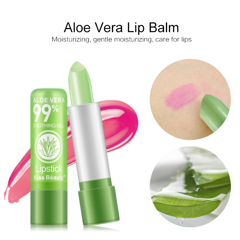 Natural Aloe Vera Moisturizing Lip Balm Color Changing Red Lip Sticks Lasting Nourishing Matte Lipsticks Lip Balm Makeup TSLM1