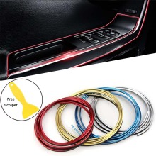 5M Car Styling Decoration Strip Dashboard Door Edge Moulding Trim Universal Auto Flexible Interior Gap Decorative Accessories