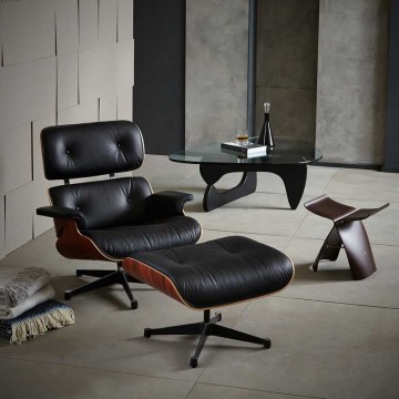 Modern Mid Century Leather Design Armchair Living Room Furniture Charles Swivel Recliner Accent Lounge Chair With Ottoman